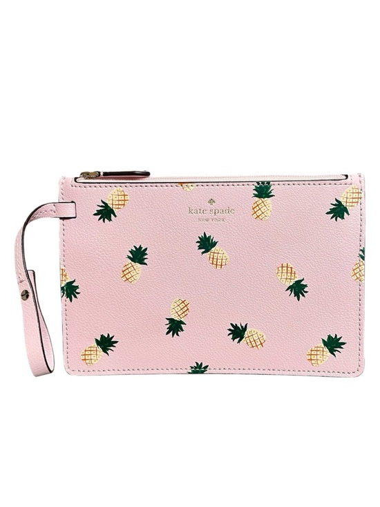kate spade Handbags - Kate Spade Pink Pineapple Limited Edition Fruit Design Pouch Green Interior
